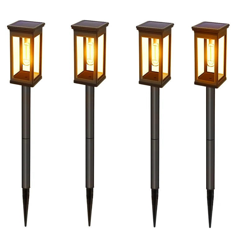4/6 PCS Solar Pathway Light Outdoor Auto On/Off at Dusk Outdoor Waterproof Solar Lamp Garden Yard Patio Walkway Driveway Camping Decor Landscape Lighting Utomatic Pathway Lighting