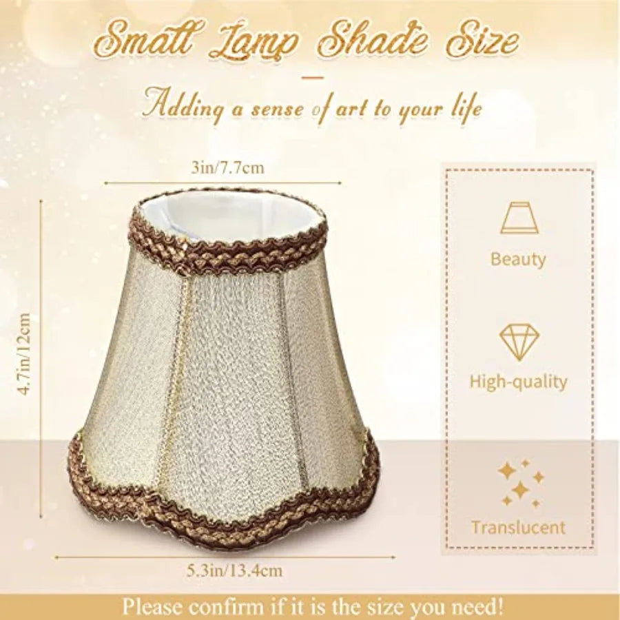 10 Pcs Shades for Chandeliers European Small Lamp Shade Chandelier Clip on Fabric Drum Lamp Mini Rustic Light Cover for Table C