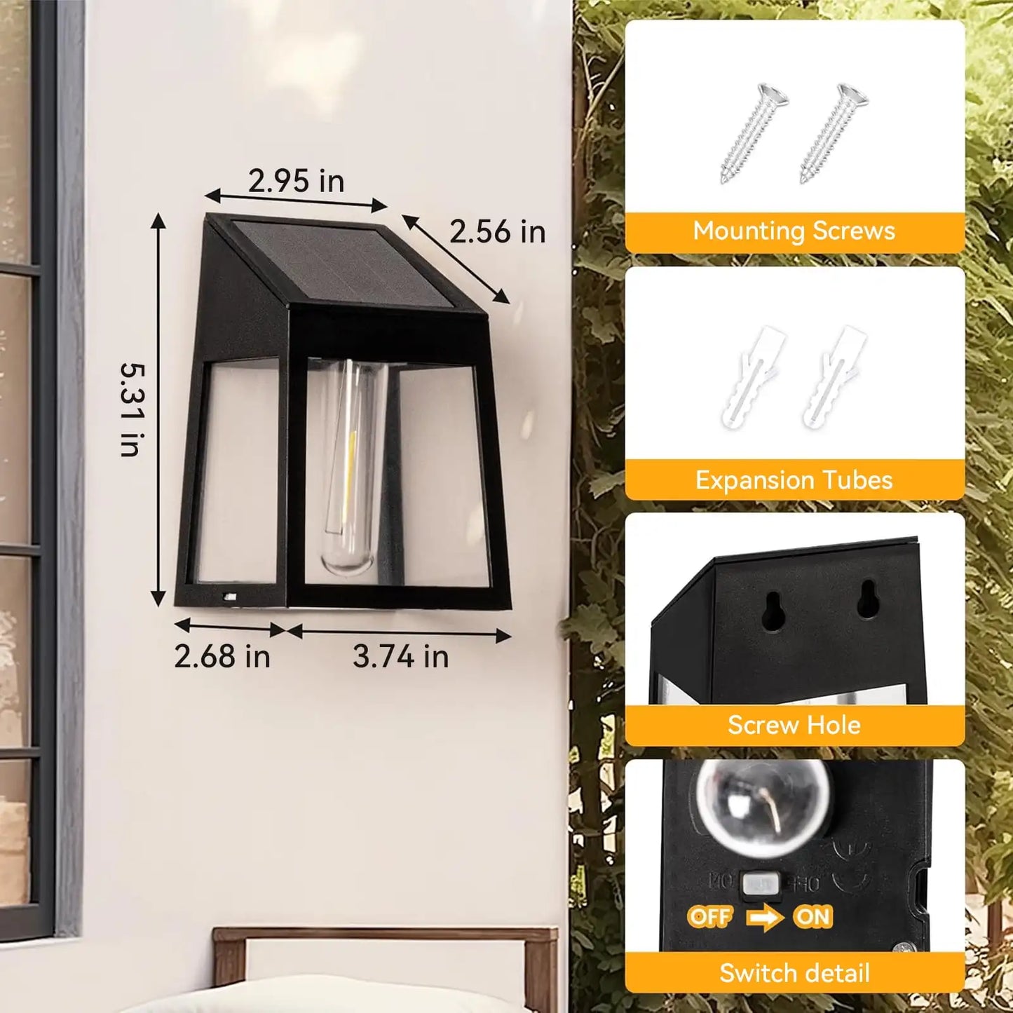 SZRSTH Solar Lights Outdoor, 4 Pack Waterproof Decorations Lights for Deck Fence Garden Front Door