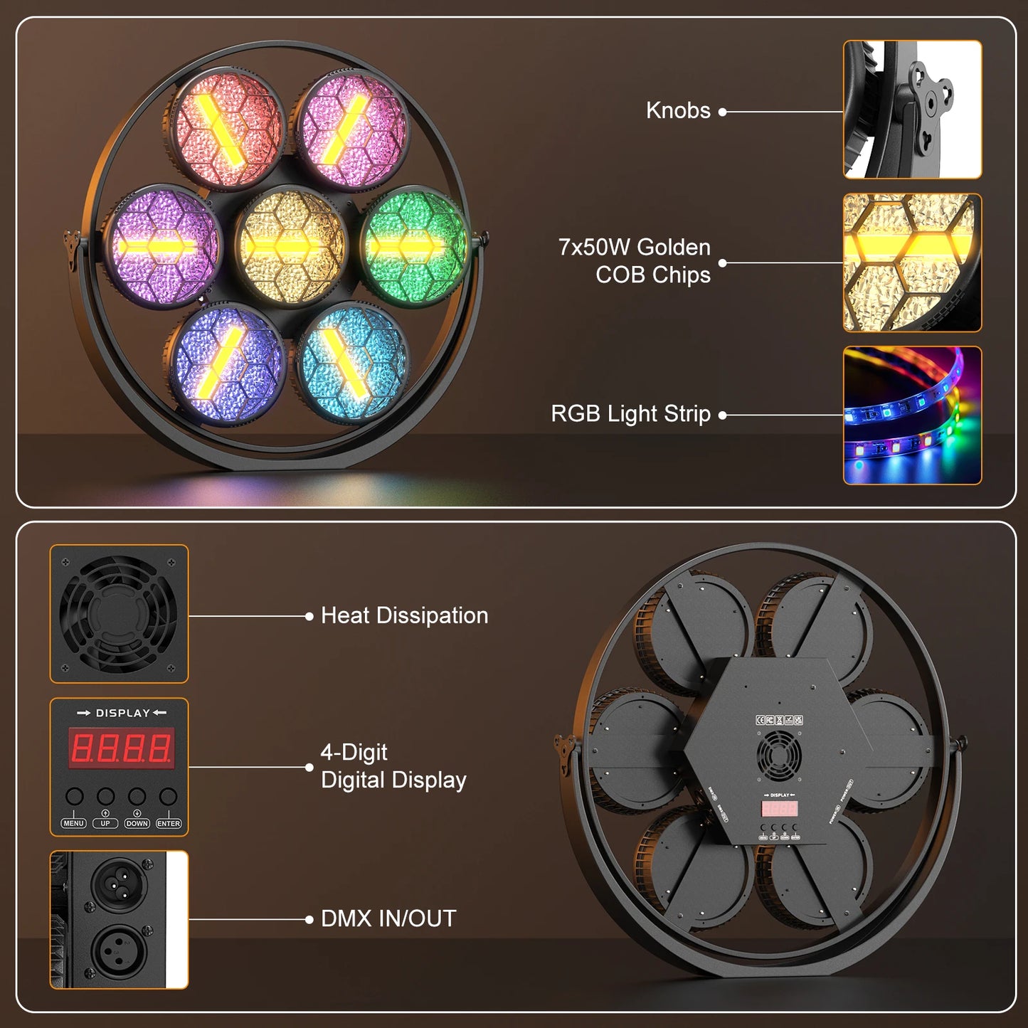 350W COB LED Retro Lights Linear Vintage Light Stage Effect Lighting Projector for Party Concert Wedding Theater Live Show Club
