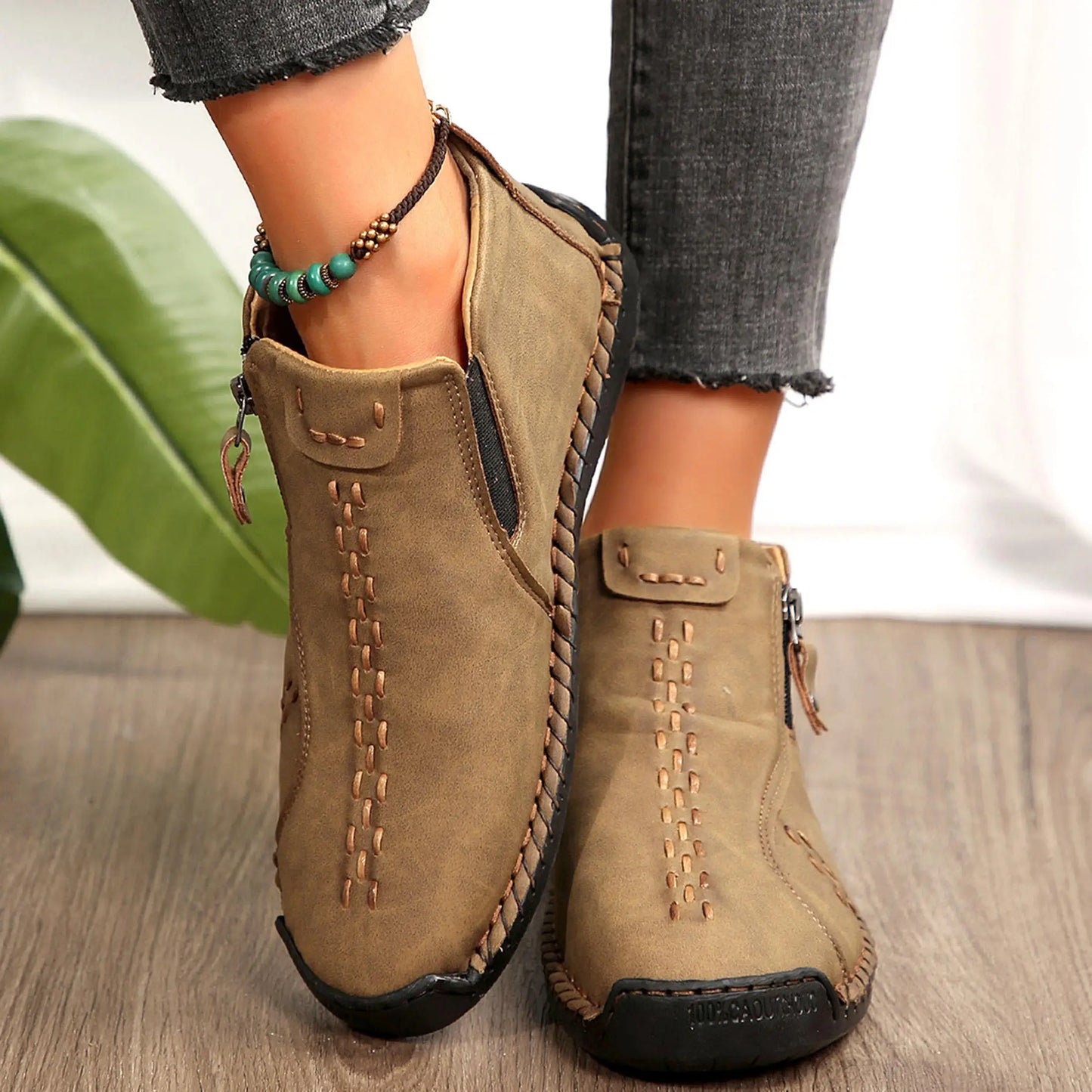 Womens Casual Shoes Ankle Boots Slip On Lightweight Loafers Mid top Walking Driving Shoes