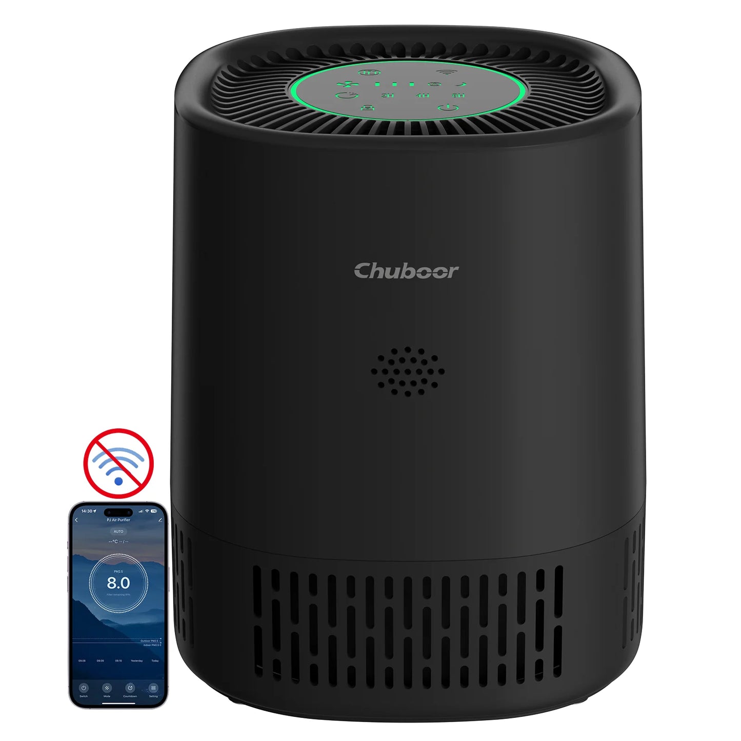 Chuboor Air Purifier Quiet Air Cleaner with High-Efficiency Filtration,H13 HEPA Removes Smoke, Dust, Pollen, Pet Hair