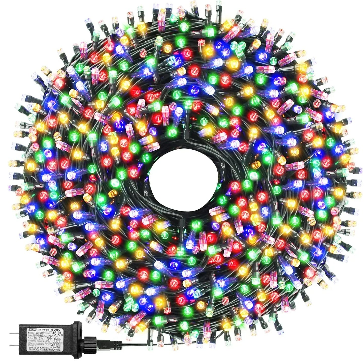 200 LEDs 66ft Multicolor Christmas Tree Lights, LED Christmas Light String, 8 Fairy Light Modes with Memory Timer Function