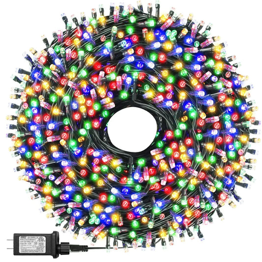200 LEDs 66ft Multicolor Christmas Tree Lights, LED Christmas Light String, 8 Fairy Light Modes with Memory Timer Function