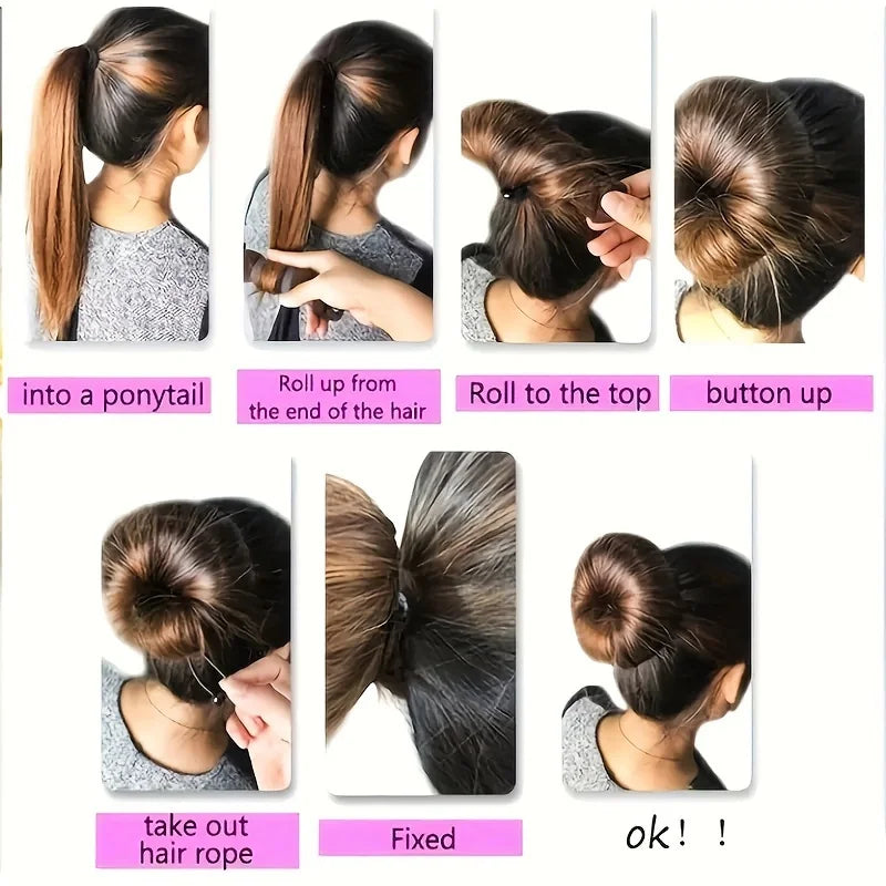 6 pieces/set of elegant invisible fluffy headbands, hair bun maker, suitable for party and holiday hairstyle design, perfect for casual wear, Christmas, New Year, Valentine's Day gifts
