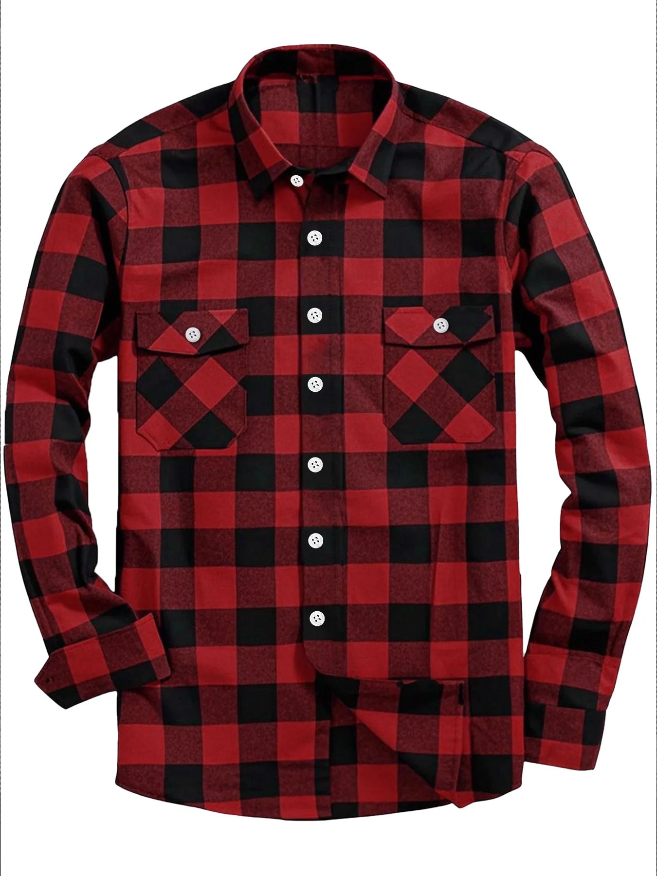 Fashion‑Comfortable Men's Long‑Sleeve Casual Shirt for Spring and Autumn, Classic Turn‑Down Collar with Buttons and Chest Pocket, Versatile Blouse
