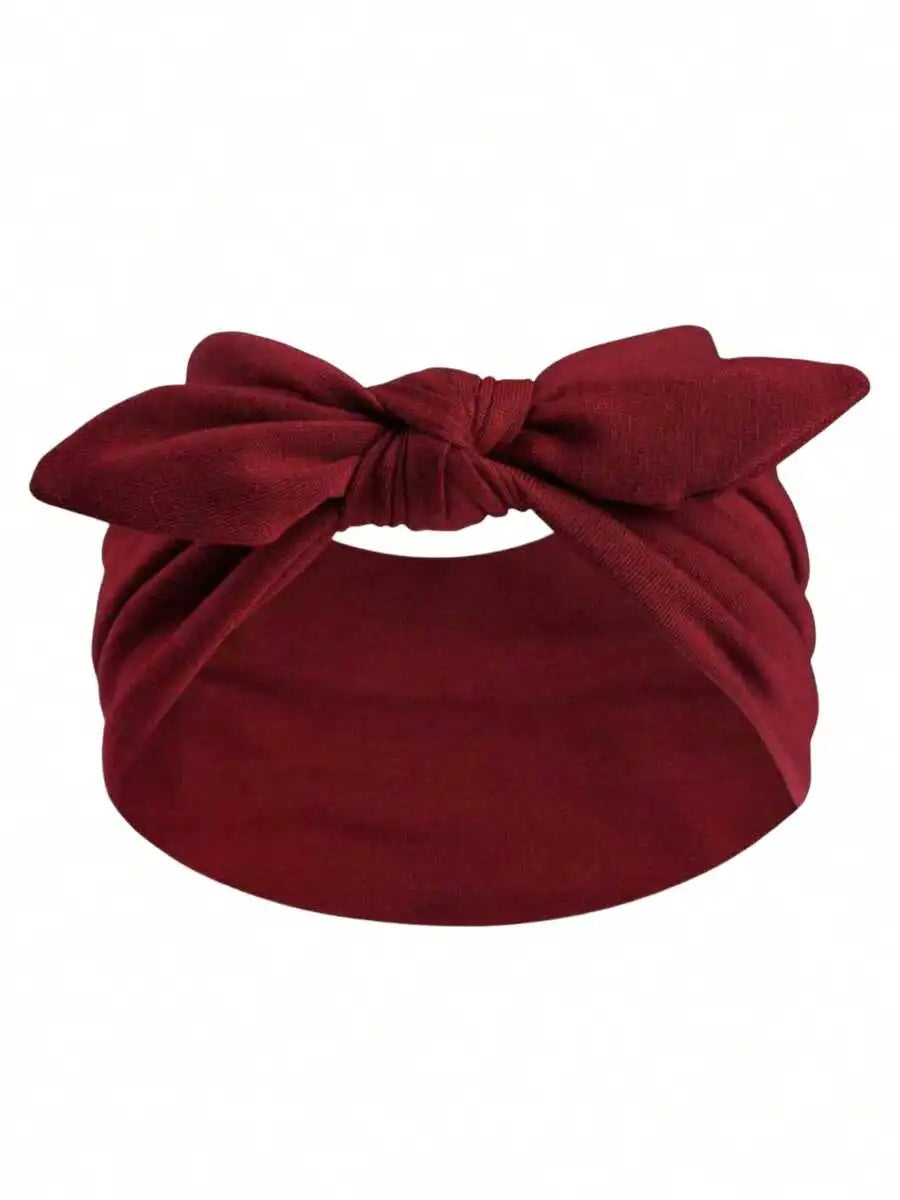 Womens Bow Knot Headbands Boho Style Wide Hair Wraps Solid Color Casual Fashion All Seasons