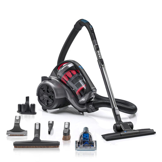 Lightweight bagless canister vacuum cleaner with dual HEPA filters