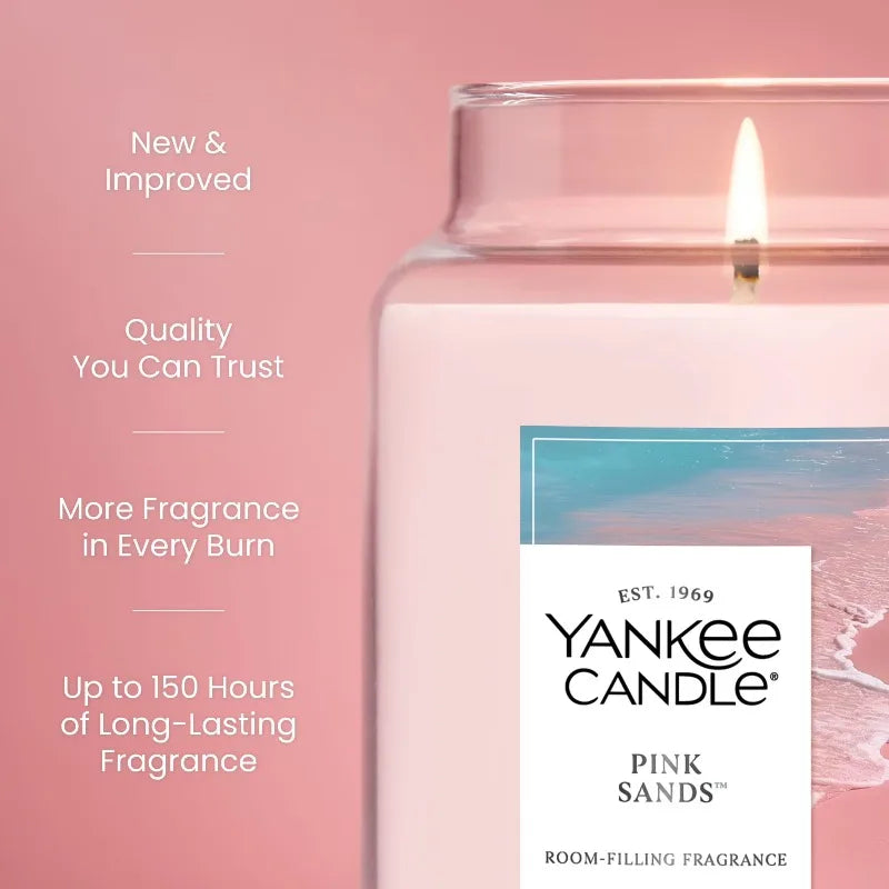 Yankee Candle Pink Sands Original Large Jar Scented Candles, 22 oz