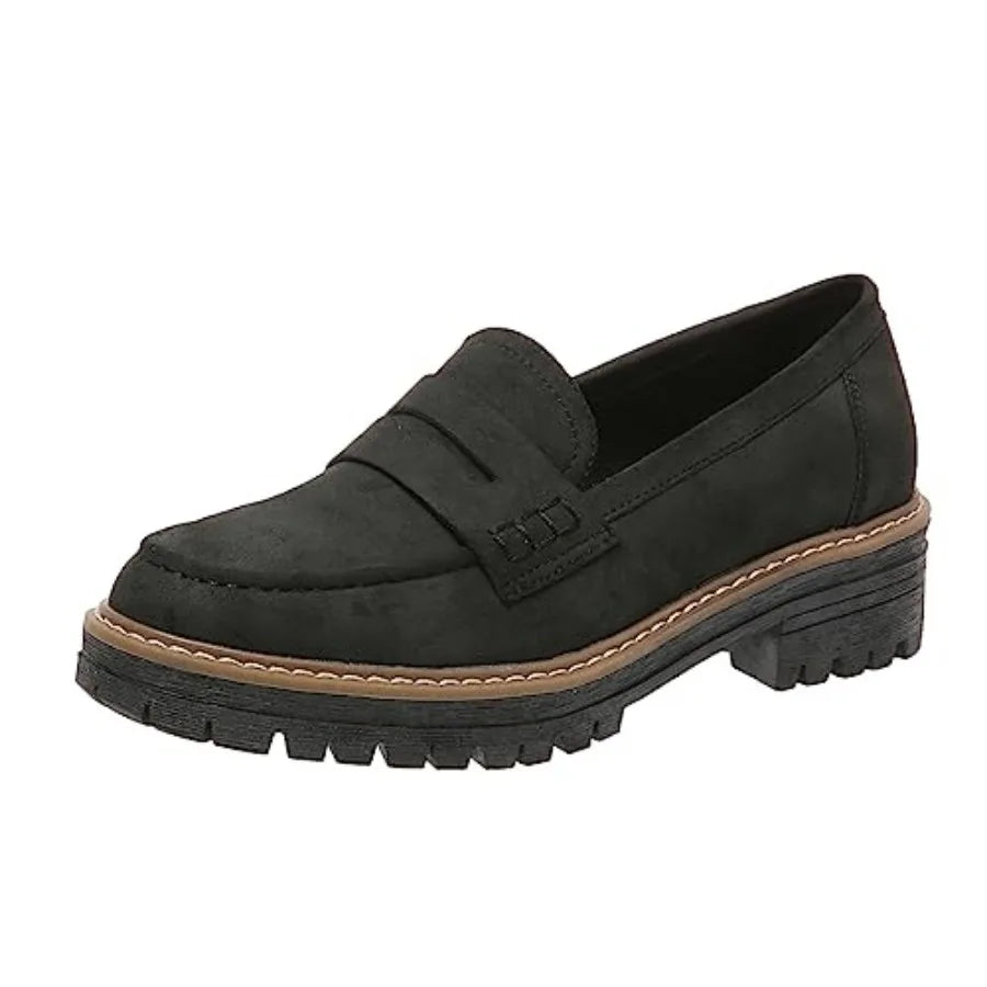 Womens Loafers Shoes Platform Chunky Penny Loafer Lug Sole Comfortable Slip On Work Office Business Casual Dress Shoes, US Size