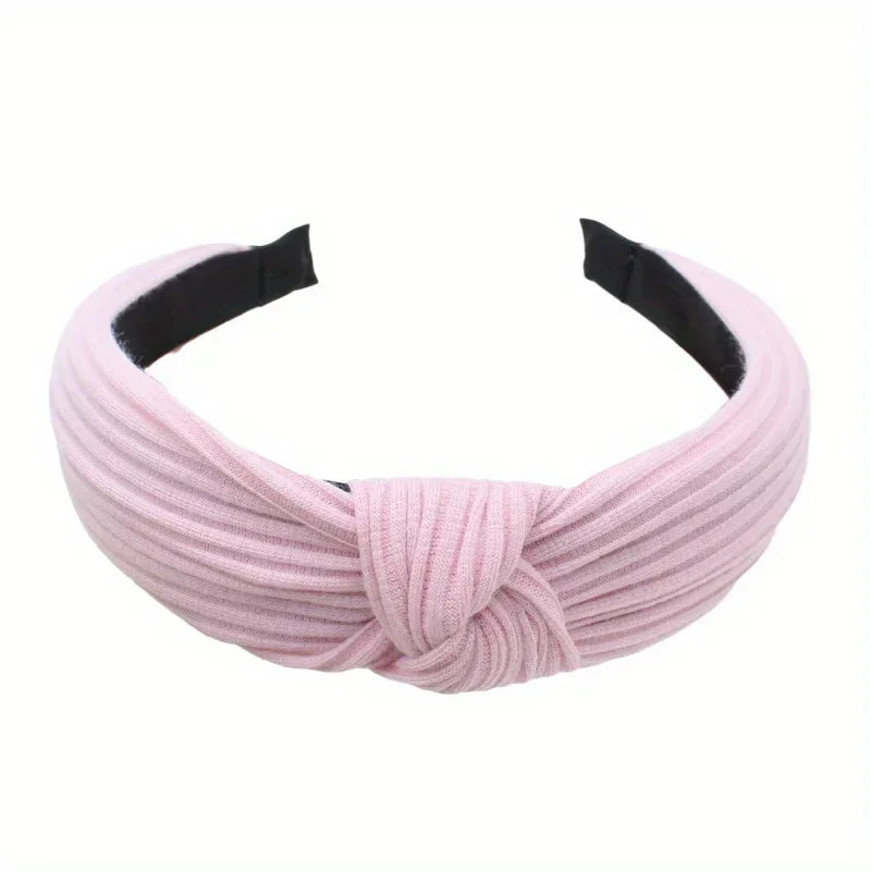 Knitted Knotted Solid Wide Headbands Women Girls New Fashion Hair Hoop Simple Cross Knot Hairbands Headwear Hair Accessories