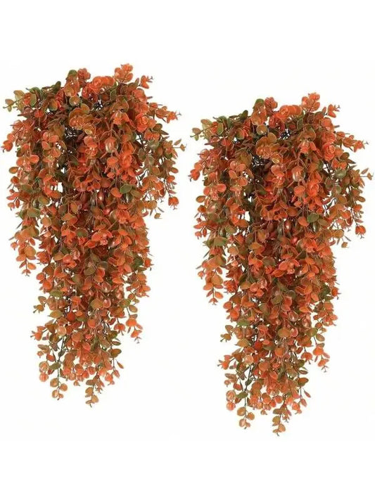 Artificial Hanging Plants Faux Eucalyptus Leaf Greenery Vine Outdoor UV Resistant Plastic Plants for DIY Home Wedding Decoration