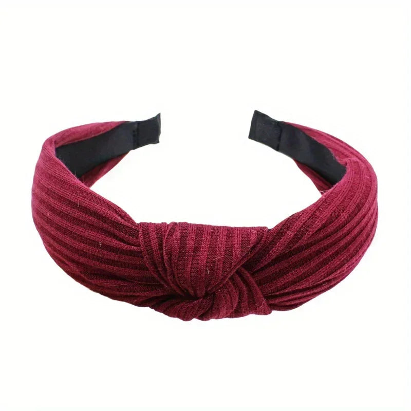 Knitted Knotted Solid Wide Headbands Women Girls New Fashion Hair Hoop Simple Cross Knot Hairbands Headwear Hair Accessories