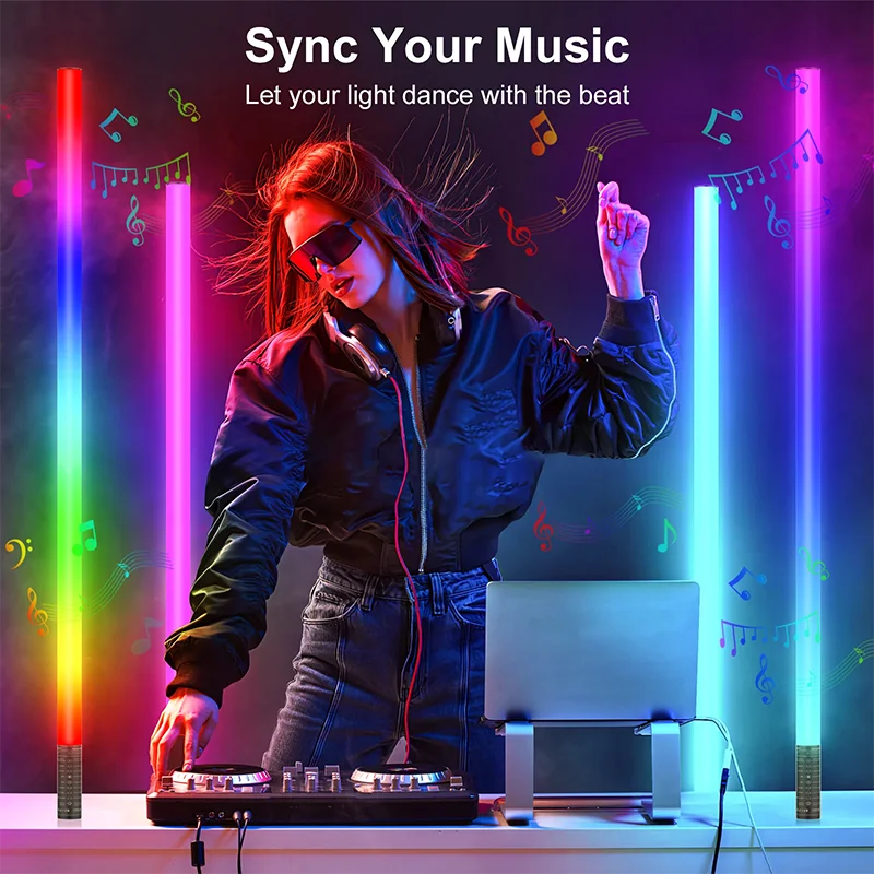 App Controlled RGB Corner Floor Lamp Musical Dimmable for Party Wedding Holiday Events Decoration