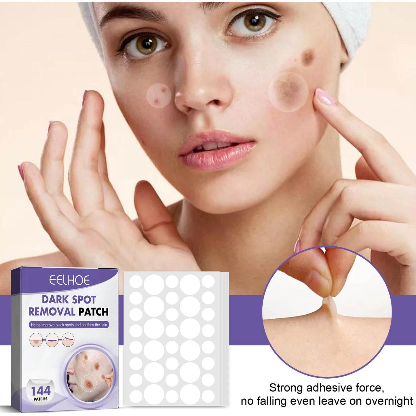 Dark Spot Correcting Patches, Facial Invisible Care Stickers for Freckles Melasma, Brightening Lightening Fade Treatment