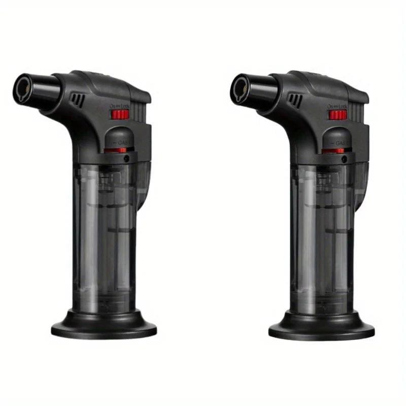 2PCS Butane Torch Lighter Refillable Jet Flame Lighter Windproof Safe Multi-purpose Lighter for Candles Fireplace Campfire Grill