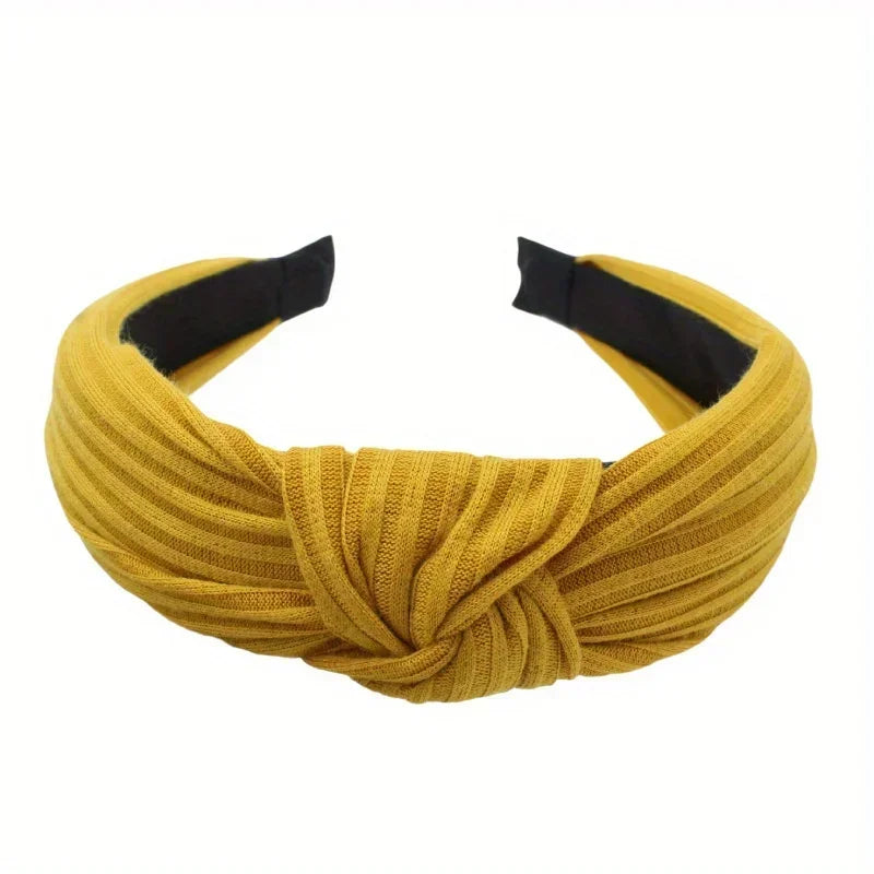 Knitted Knotted Solid Wide Headbands Women Girls New Fashion Hair Hoop Simple Cross Knot Hairbands Headwear Hair Accessories
