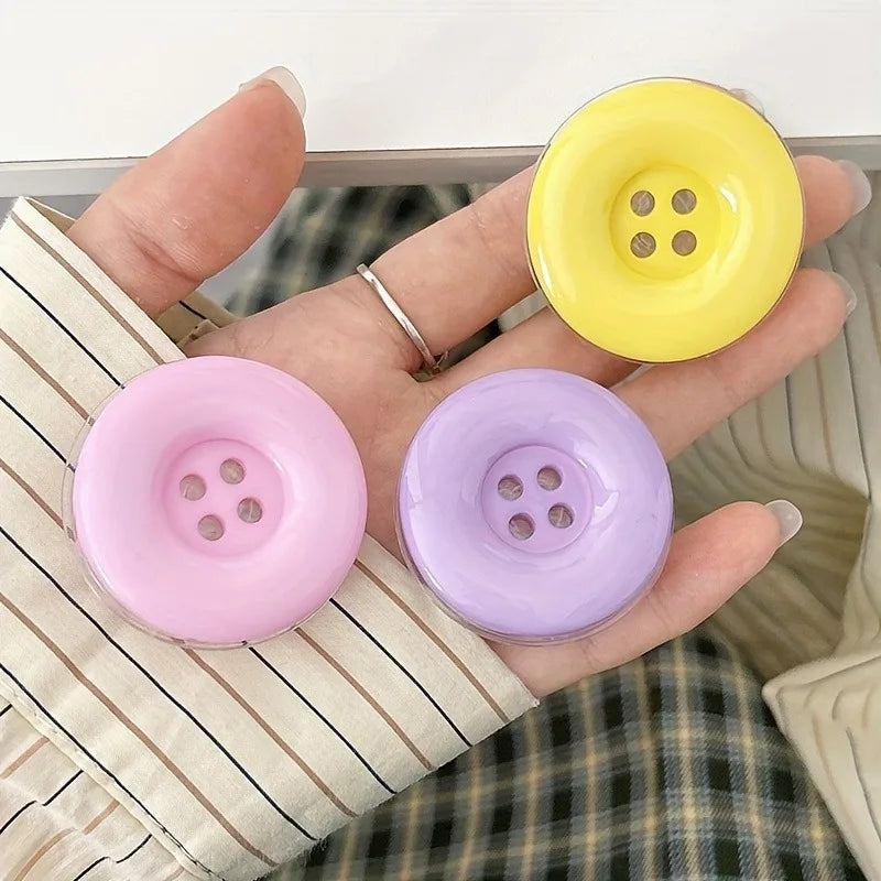 3D Cute Plain Button Folding Finger Ring Griptok Phone Holder for IPhone 16 15 Pro Support Socket Pocket Grip Tok Stand Bracket