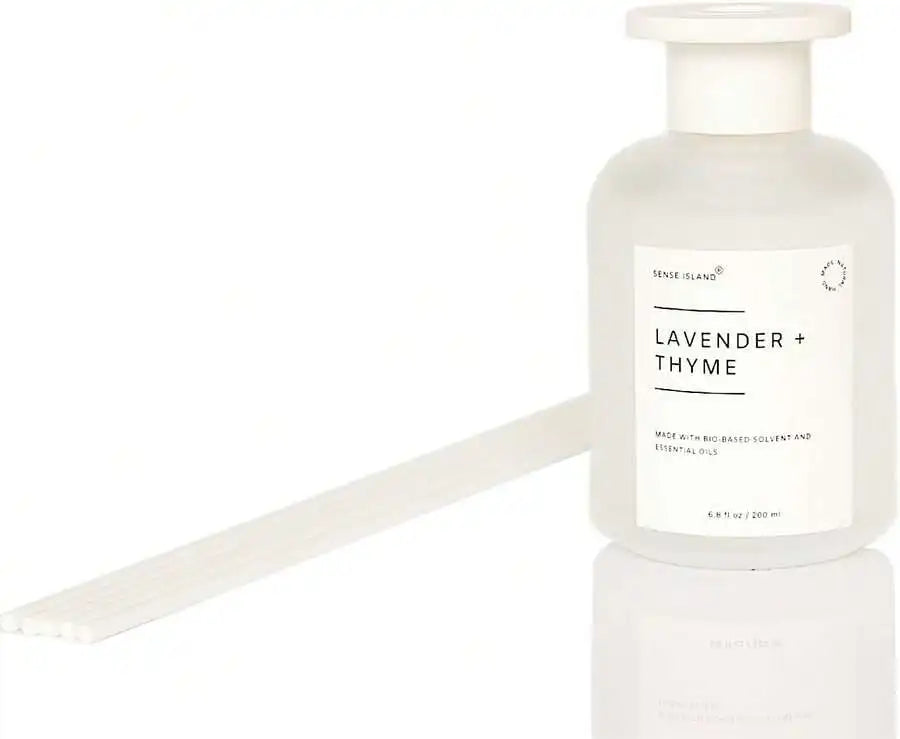 Lavender Thyme Reed Diffuser Set Long Lasting Home Fragrance With 5 Sticks 6 7oz Elegant Scented Diffuser For Bedroom And Living