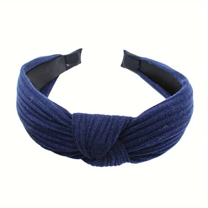 Knitted Knotted Solid Wide Headbands Women Girls New Fashion Hair Hoop Simple Cross Knot Hairbands Headwear Hair Accessories