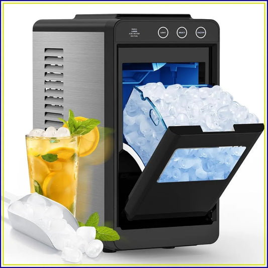 Portable Ice Maker, 26lbs/24Hrs, 8 Cubes in 6 Mins, Self-Cleaning, Quiet Compact for Kitchen RV Camping