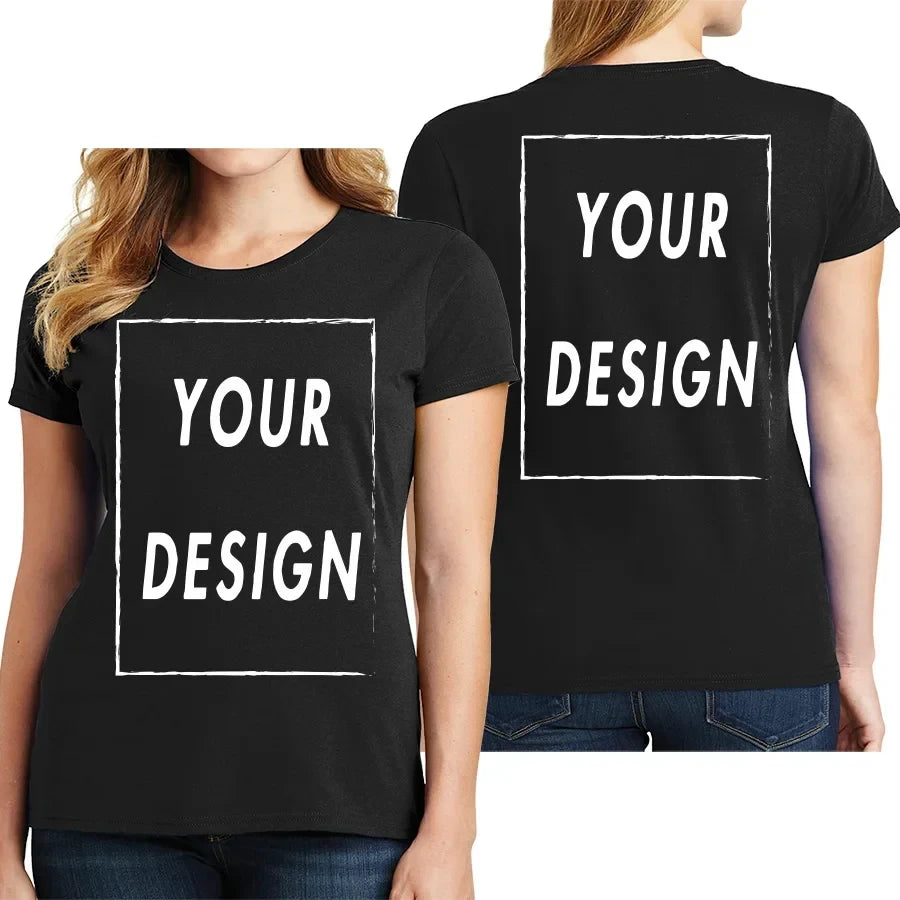 Custom Team T-Shirt for Men & Women, Personalized Front Back Print Tee, Custom Text Logo Customizable Design High Quality Casual Top