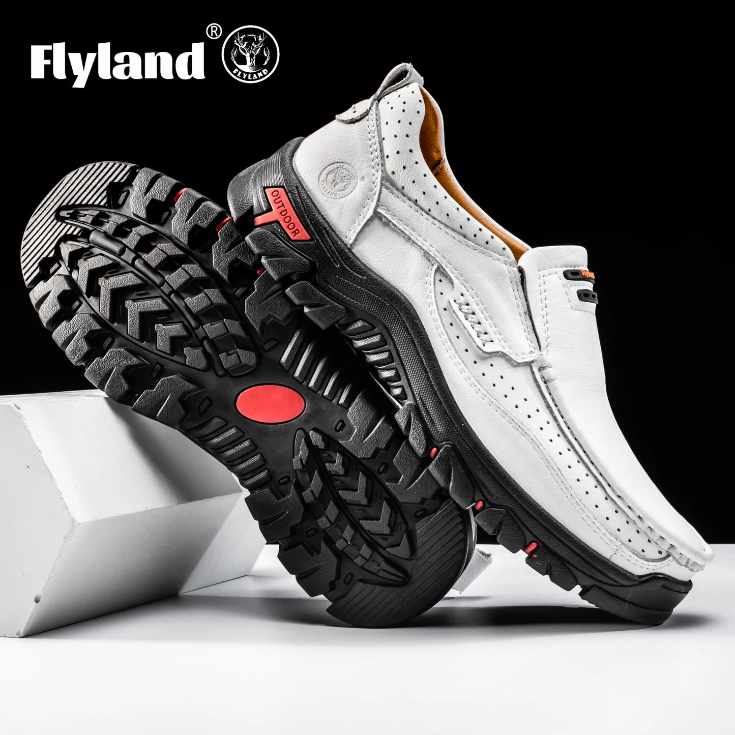 FLYLAND Original Men'S Loafers Handmade Shoes Business Casual Shoes Slip-On Ankle Boots Dress Boots