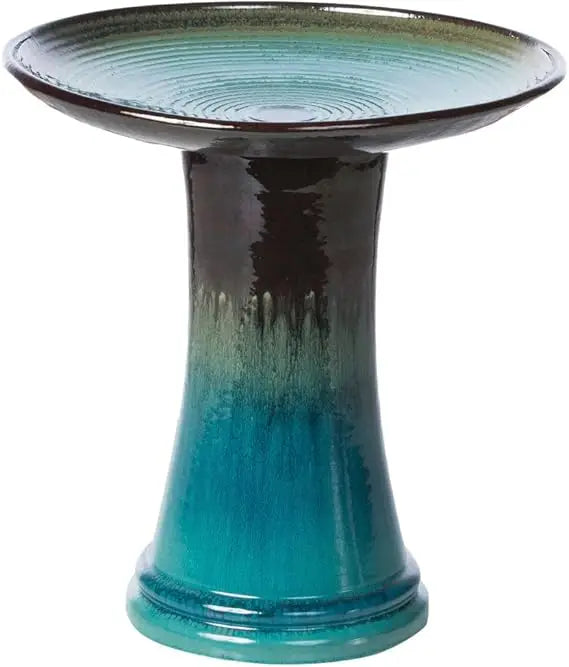 Atlantis Glazed Ceramic Bird Bath