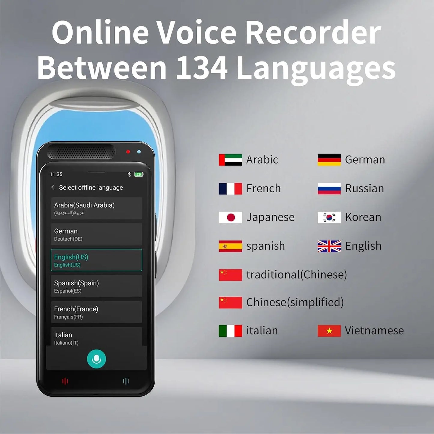 80GB AI Voice Recorder: Transcribe, Summarize & Translate 134 Languages
