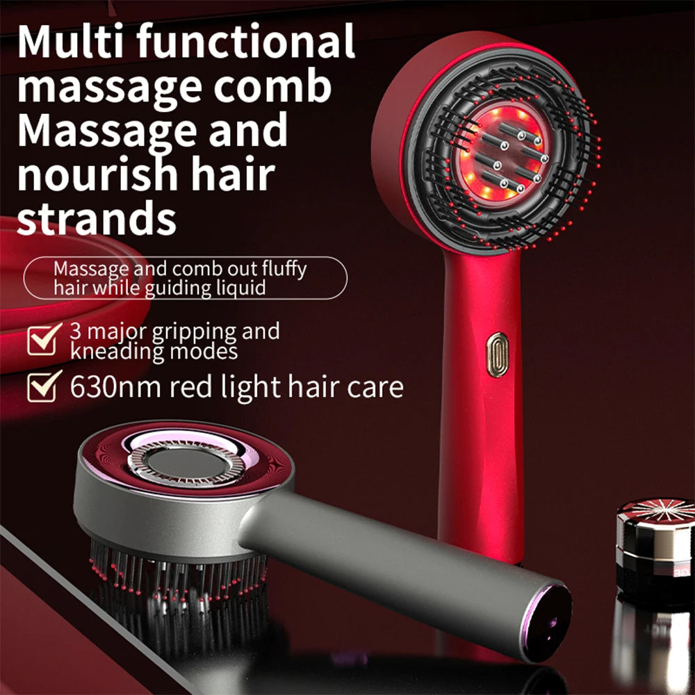 New Electric Head Massage Comb Red Light Therapy Hair Growth Anti Hair Loss Scalp Liquid Oil Applicator Hair Growth Massager