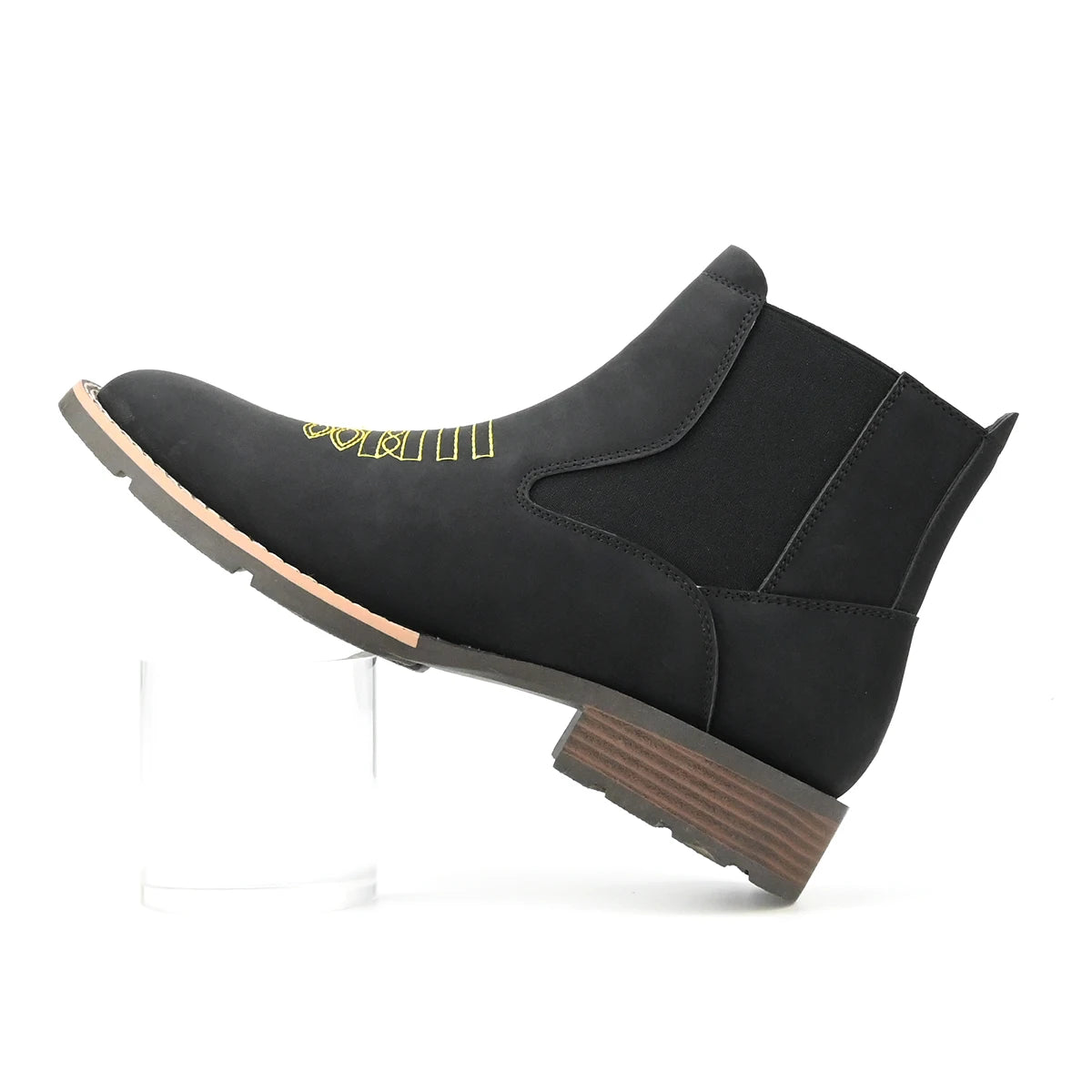 Men's Embroidery Boots With Golden Stitches Wear Ankle Boots Casual British Style Casual Shoes With Golden Stitches Decorated Wi