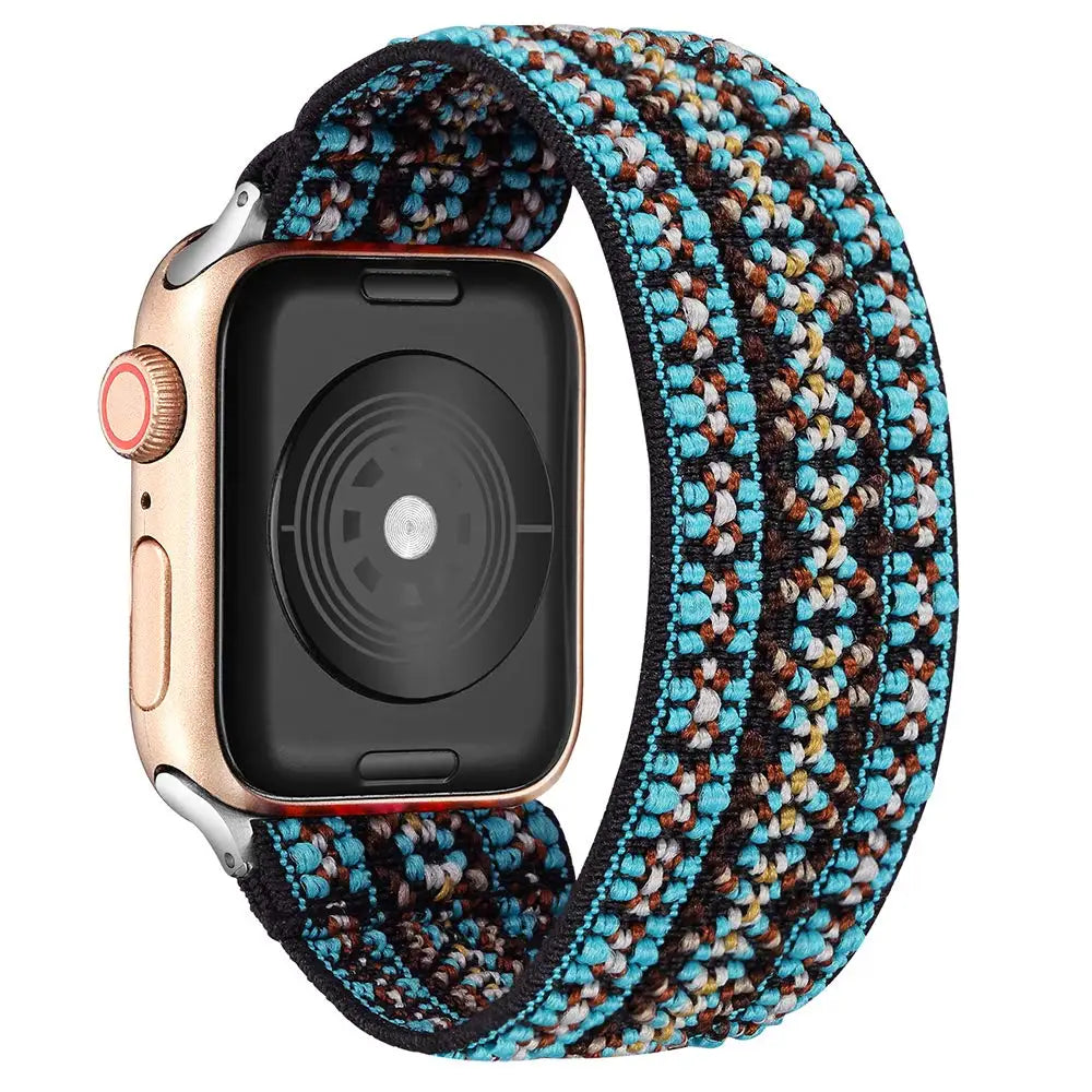Scrunchie Strap for Apple watch band 40mm 44mm 42mm 45mm 41mm 49mm Elastic solo loop bracelet iWatch series 3 se 6 7 8 9 ultra 2