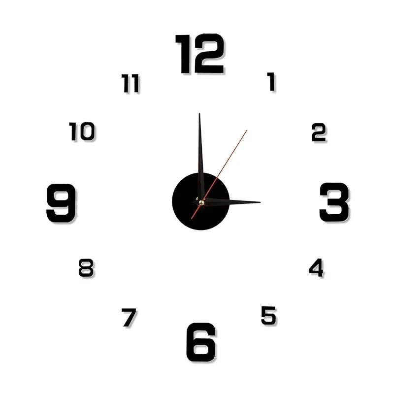 New 3D Acrylic Mirror Wall Clock Sticker for 40CM Fashion DIY Quartz Clocks Watch Home Decoration Living Room Stickers
