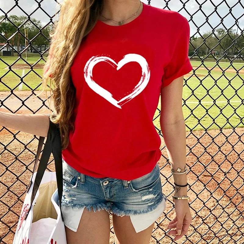 Maycaur New Finger Heart T Shirt Women Tops Korean Ulzzang Graphic Tees Women Fashion Women's T Shirts 90s Girls Black Shirt