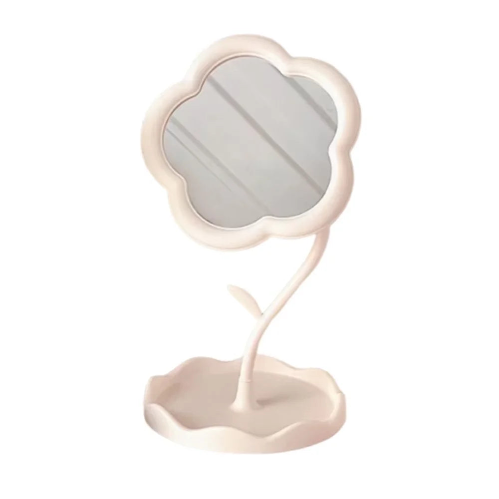 Sunflower Makeup Mirror with Jewelry Storage - Cute Heart Shape, Detachable Hanging & HD Beauty Mirror