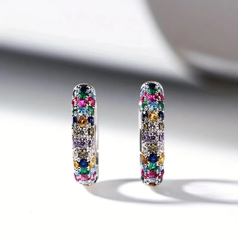 2pcs/pair Fashion Cute, Versatile and Charming Trendy Colorful Round Hoop Earrings for Women Men, Valentine's Day Birthday Gifts