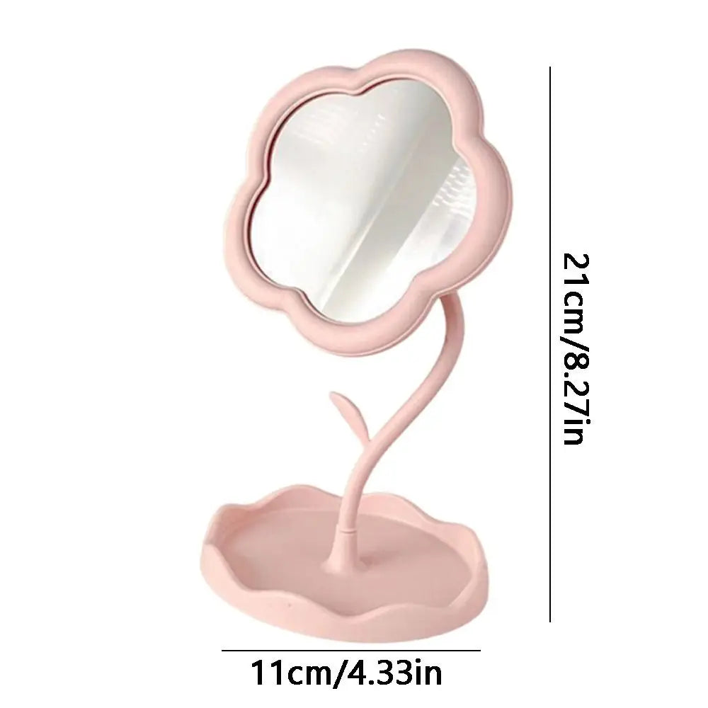 Sunflower Makeup Mirror with Jewelry Storage - Cute Heart Shape, Detachable Hanging & HD Beauty Mirror