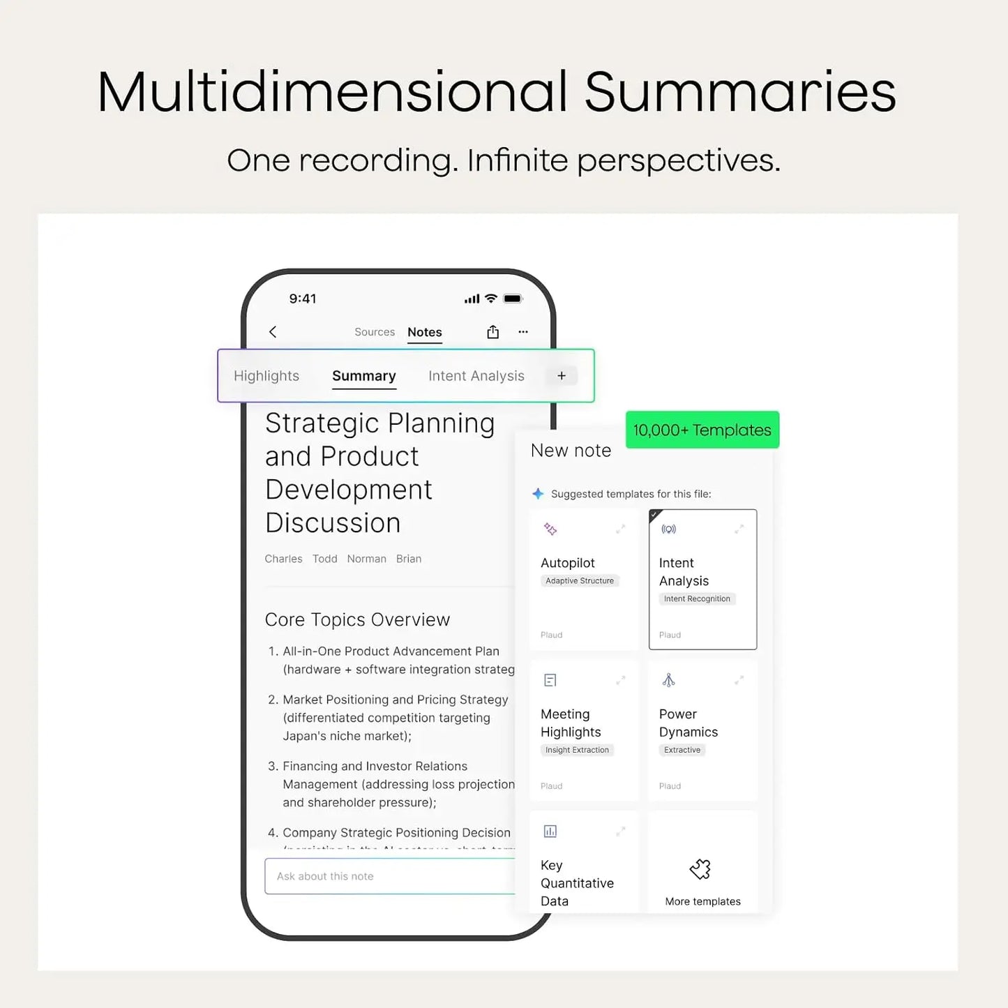 AI Voice Recorder: Transcribe & Summarize 112 Languages, Wearable Design, 20H Recording, for Meetings & Lectures