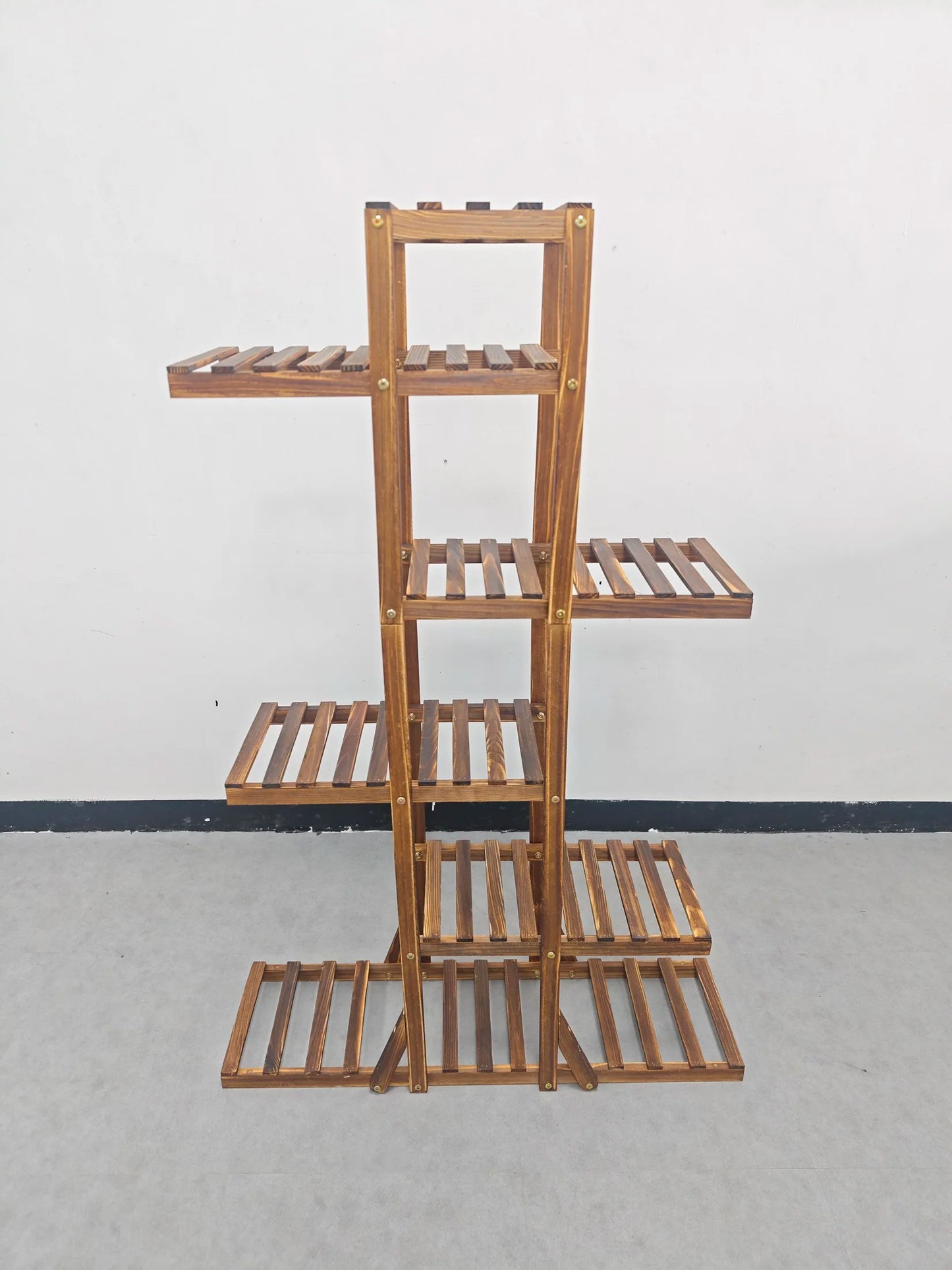 Wood Flower Planter Pot Stand Display Rack for Indoor Outdoor Garden Yard Storage Shelf
