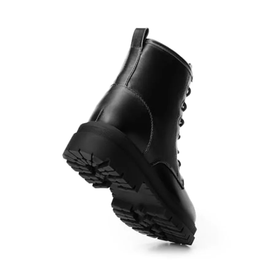 Combat Boots Ankle Booties Lace-up Platform Side Zipper Lug Sole Boots Ankle Boots for Women