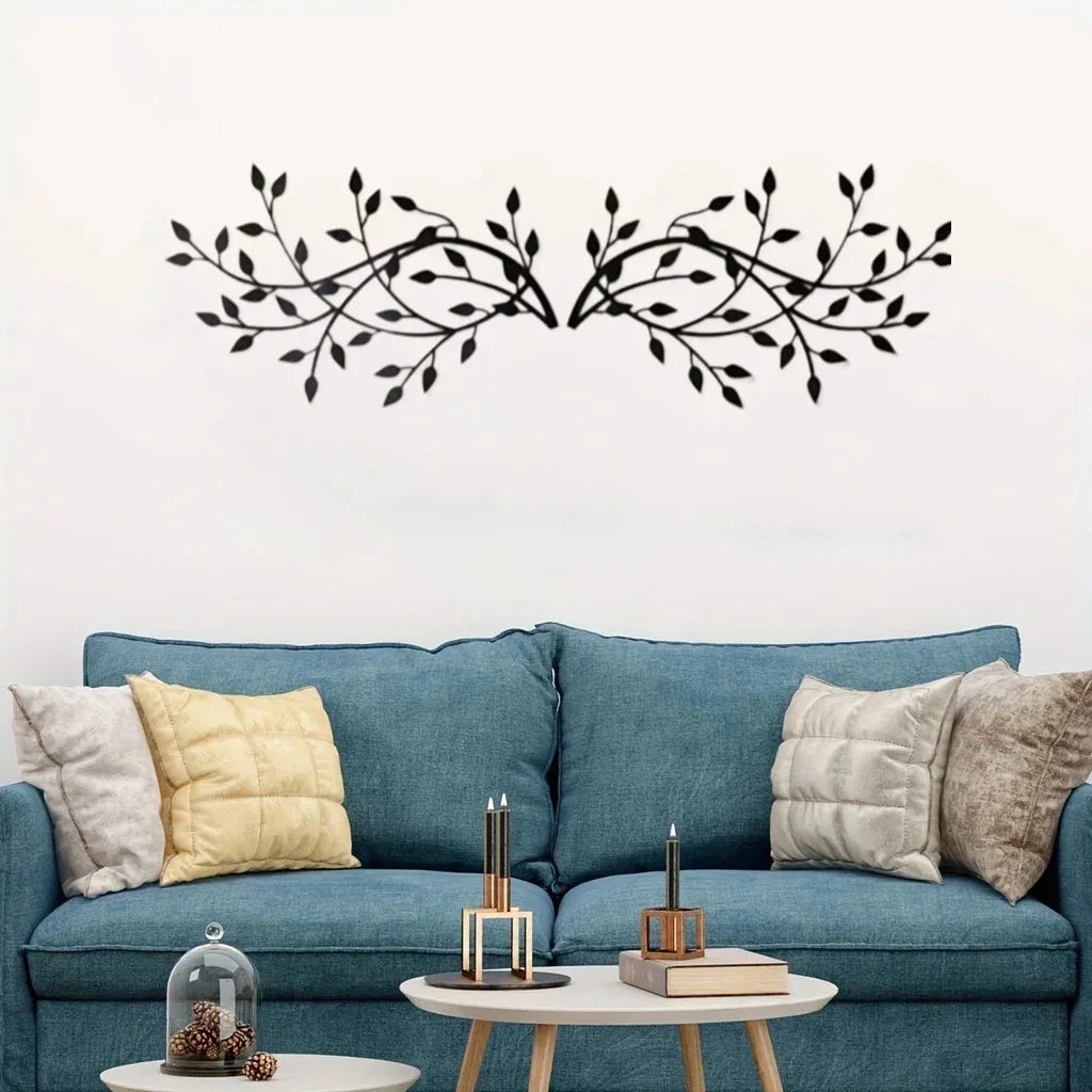 Minimalist Iron Leaf Wall Art Waterproof Rustproof Metal Wall Decor Easy Install Indoor Outdoor Home Wedding Housewarming Gift