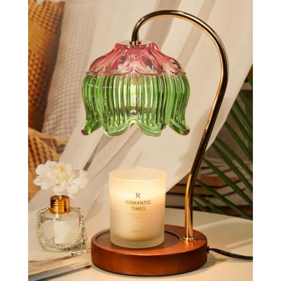 Strawberry Candle Warmer Lamp Height Adjustable, Lotus Strawberry Flower Lamp for Yankee Village Candles, Cute Candle Lamp with