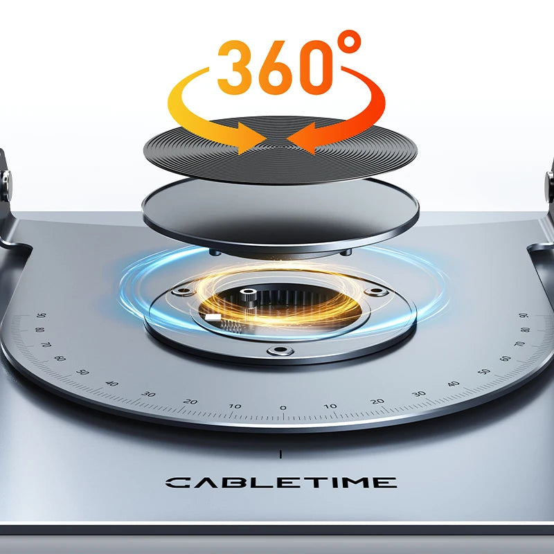 CABLETIME 360 Degrees Rotatable Laptop Stand Aluminum Stand Suitable 14"-17.3" Laptop Ergonomic Design for iMac DELL Lenovo