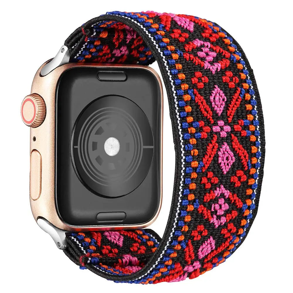 Scrunchie Strap for Apple watch band 40mm 44mm 42mm 45mm 41mm 49mm Elastic solo loop bracelet iWatch series 3 se 6 7 8 9 ultra 2