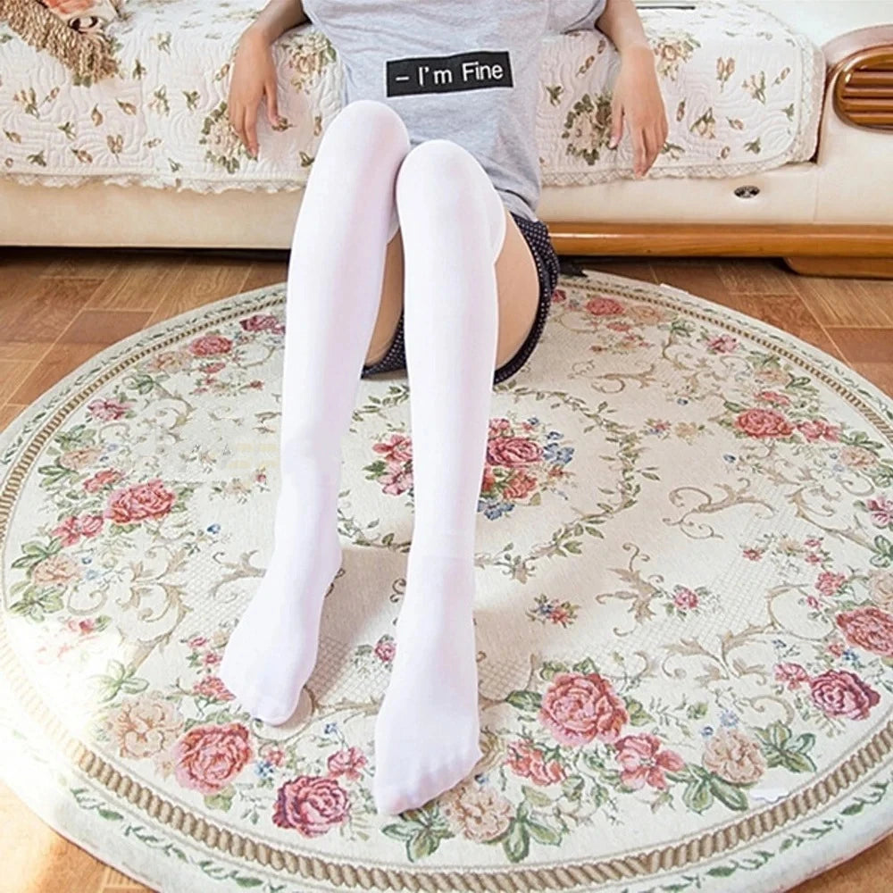 Women Over Knee Socks Solid Color Fashion Thigh High Socks Warm Elastic Leg Warmers 5Colors Optional for Daily JK Lolita Outfits