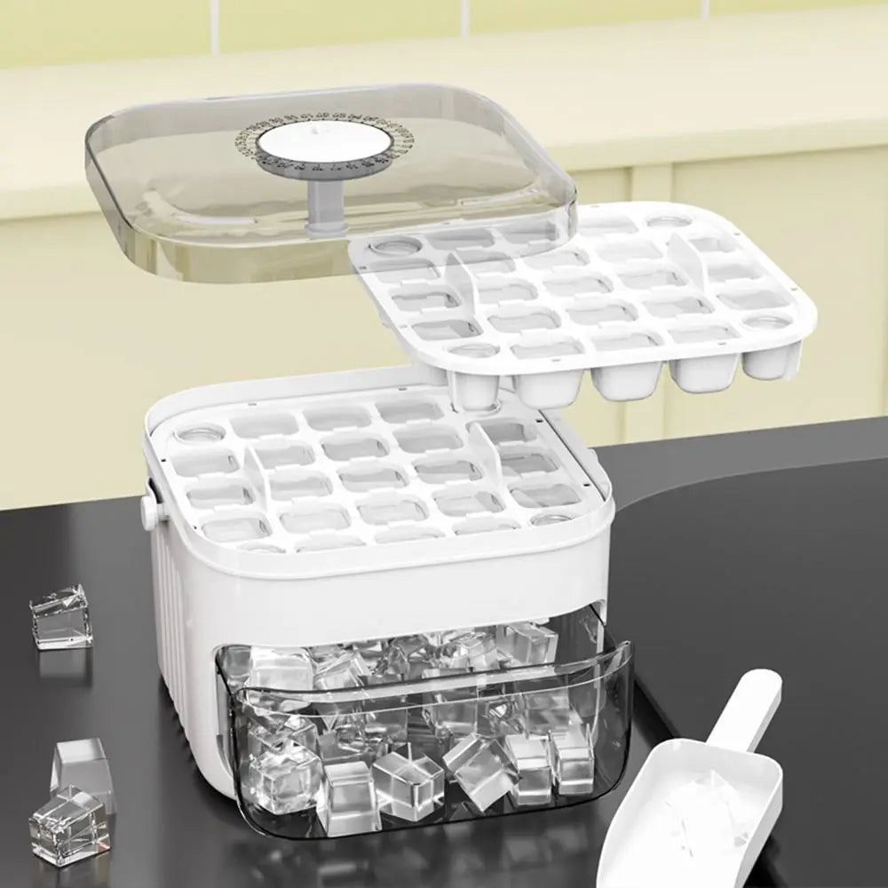 50 Grid Ice Tray Ice Mold with Storage Cover and Handle Stackable Silicone Ice Mold Kit for Easy Removal From Refrigerator