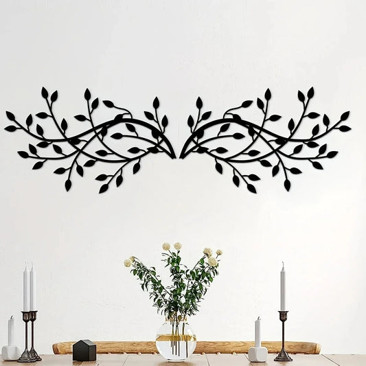 Minimalist Iron Leaf Wall Art Waterproof Rustproof Metal Wall Decor Easy Install Indoor Outdoor Home Wedding Housewarming Gift