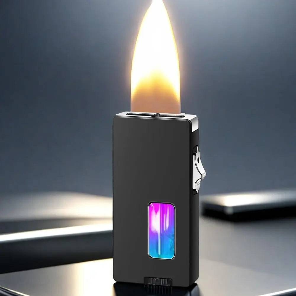 Cool Lighters, Large Soft Flame Vintage Lighters,Adjustable Flame Refillable Butane for Gifts Mens Lovers Kitchen (Without Butane Gas)