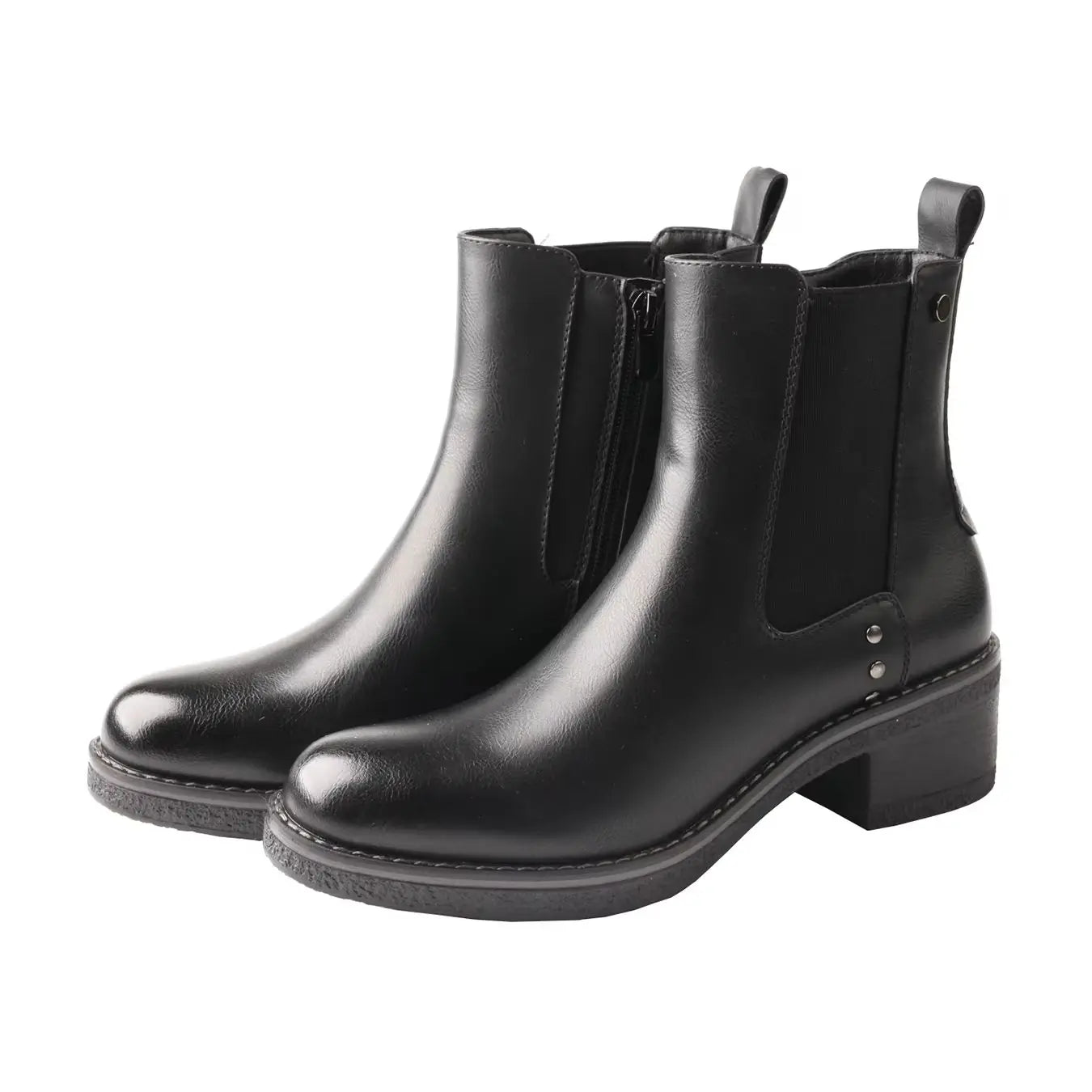 TMA EYES Women's Vintage Loafers Chunky Heel Ankle Boots Spring Autumn Casual British Style Fashion Patent Leather Comfortable Non-Slip Office Shoes