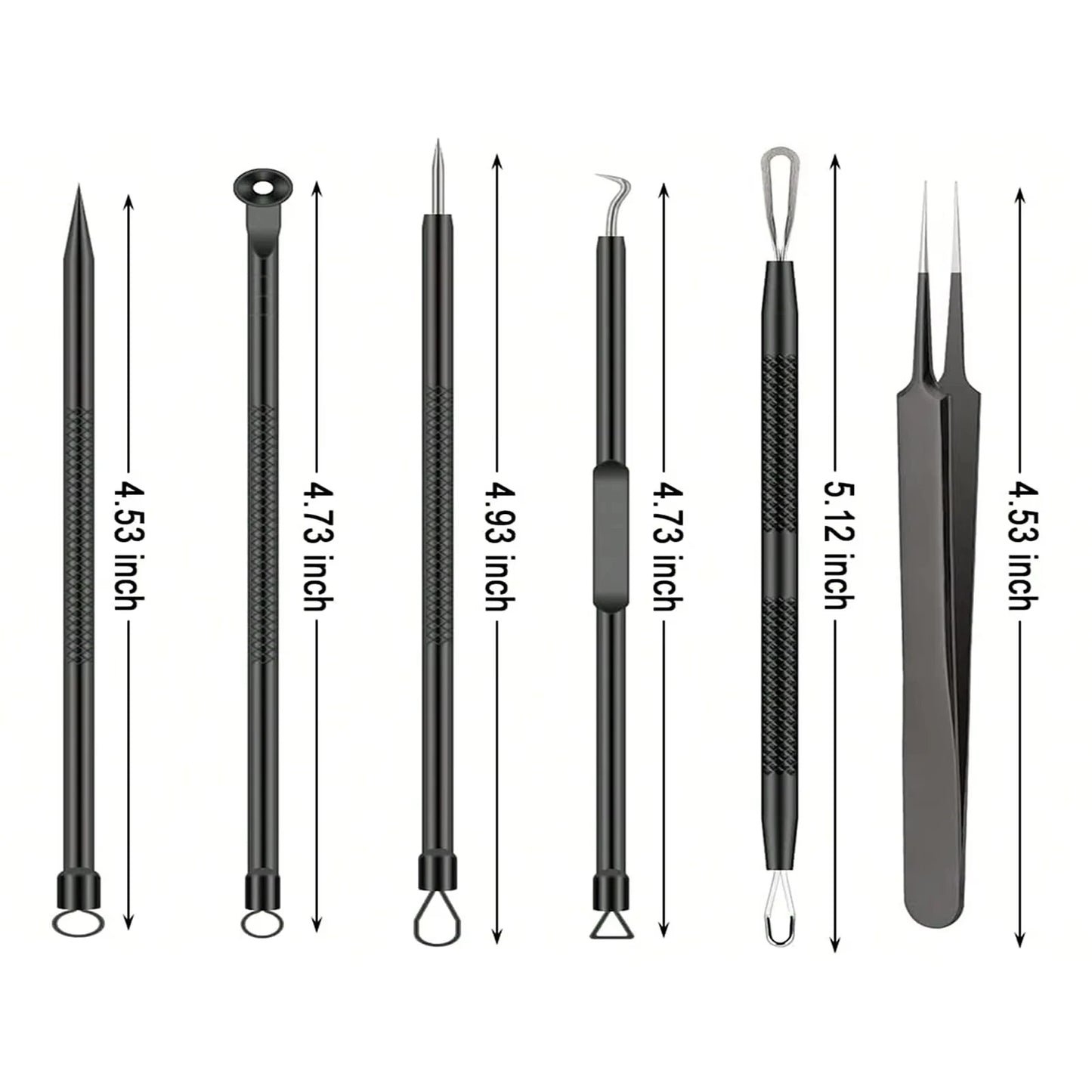 6pcs/set Acne Removal Needle and Clip Stainless Steel Tool Blackhead Removal Blemishes Facial Skin Care Beauty Facial Pore Clean